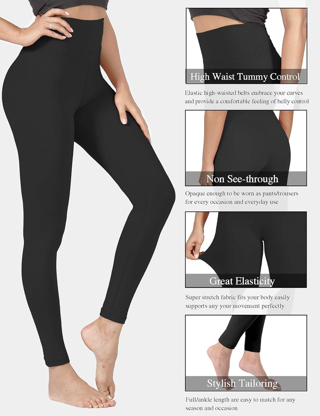 Creamlush High Waisted Leggings for Women Full Length & Capri