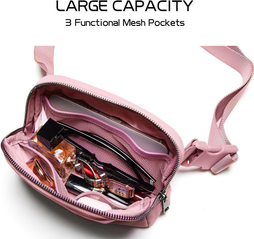 Belt Bag for Women Fanny Pack Crossbody Bags for Women Fashion Waist Packs with Adjustable Strap Gifts for Teen Girls Women Men (Pink)