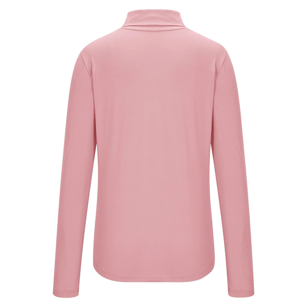 Womens Basic Turtleneck Long Sleeve Slim Fit Top Soft Stretchy Mock Neck Shirt Casual Layering Tee for Fall Winter Pink XXXL