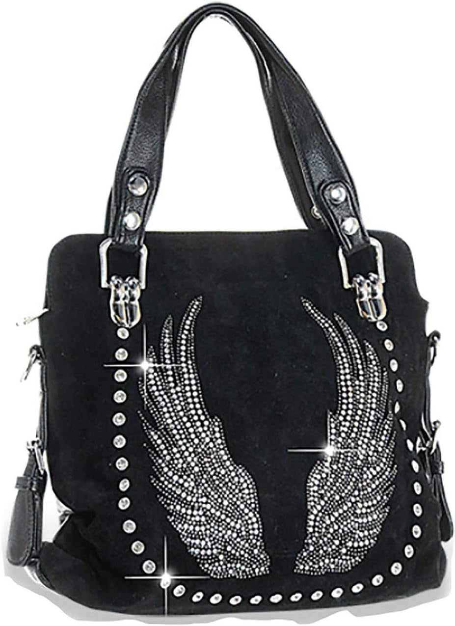 Bling Purse Double Handles Rhinestone Wing Purse